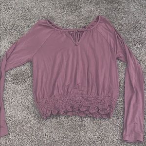 american eagle purple/pink long sleeve top